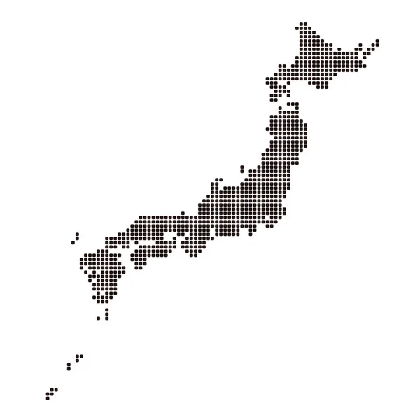 Mozaik Şekilli Noktalı Japonya Haritası — Stok Vektör