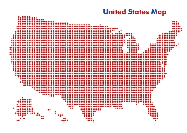 Mapa Estados Unidos Con Puntos Azulejos Estilo Mosaico — Vector de stock