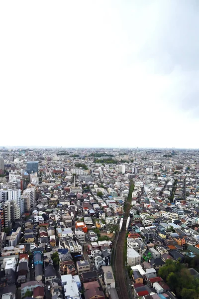 Άποψη Της Πόλης Από Τον Όροφο Παρατήρησης Πολυόροφου Κτιρίου — Φωτογραφία Αρχείου