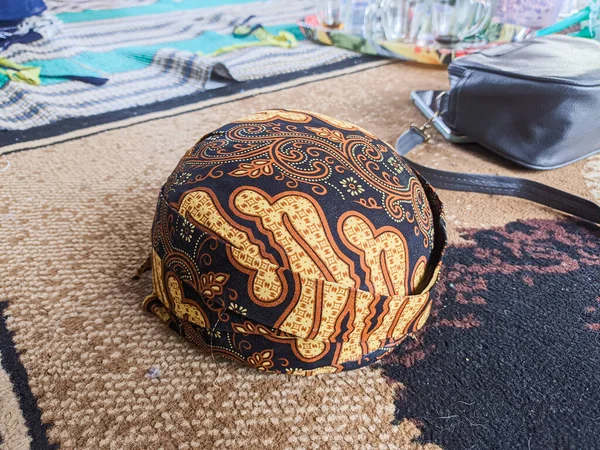 Blankon Ένα Καπέλο Όπως Acserosis Από Την Παραδοσιακή Τοπική Java — Φωτογραφία Αρχείου