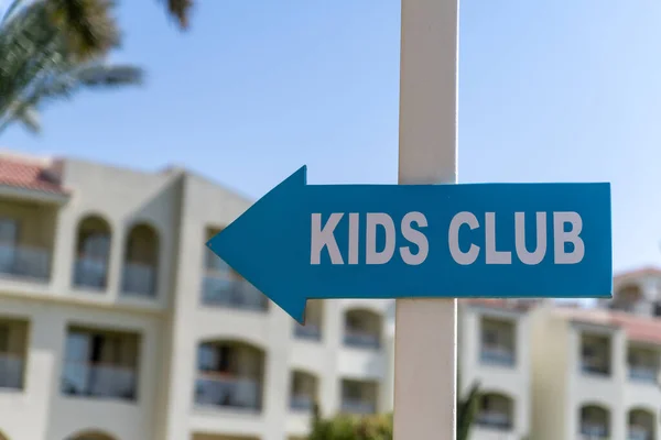 Sign Childrens Club Luxury Hotel Complex High Quality Photo — Stock Photo, Image