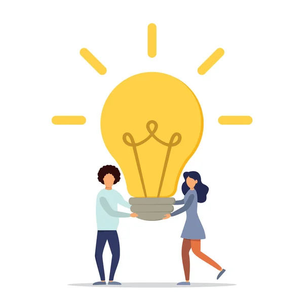 Business Idea Joint Meeting Knowledge Exchange Teamwork Idea Lamp Concept — Stock Photo, Image