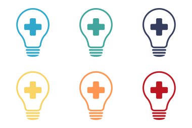 Lamba simgeleri ayarlandı. Haçlı lamba ikonları koleksiyonu. Düz biçim - stok vektörü.