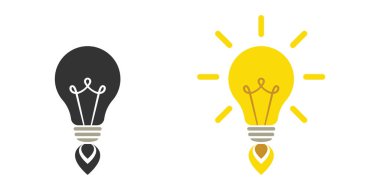 Roket ampulü. İlham fikri, iş kurma konsepti. Görüntü