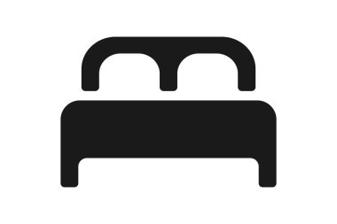 Çift yatak ikonu. vektör illüstrasyonu.