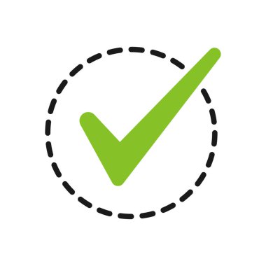 Çemberdeki vektör işaretleme simgesi. Beyaz arkaplanda izole.