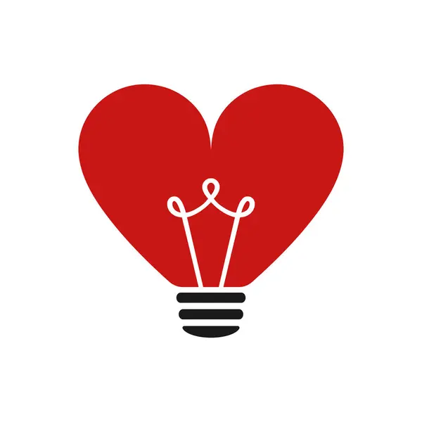 The concept of love and light bulbs. Light bulb logo with heart. Illustration