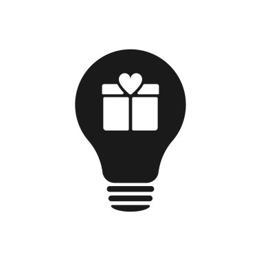 Hediye ikonu ampul ikonu. Görüntü.
