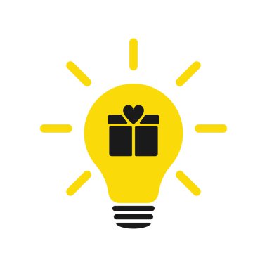 Hediye ikonu ampul ikonu. Görüntü.