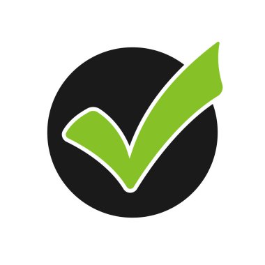 Vector check mark icon in a circle. Isolated on white background.	