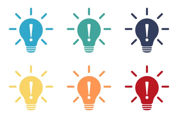 Set Information Light Bulb Icons Idea Answer Success Concept Lamp — Stock Photo, Image