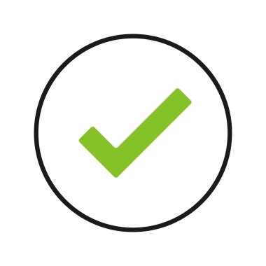 Çemberdeki vektör işaretleme simgesi. Beyaz arkaplanda izole