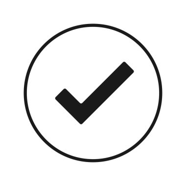 Çemberdeki vektör işaretleme simgesi. Beyaz arkaplanda izole