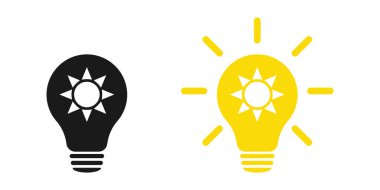 Güneş enerjisi. Güneşli ampul. Görüntü