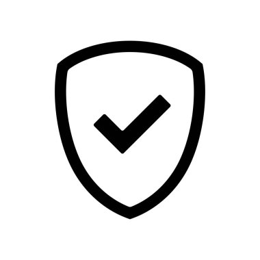 Kalkan ve işaret simgesini kontrol et. Koruma konsepti. Görüntü