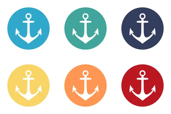 Anchor icons set. Illustration in a flat style