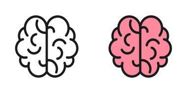 Beyin ikonu. vektör illüstrasyonu