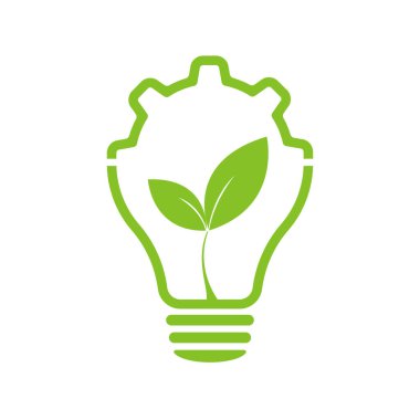 Yeşil yapraklı lamba doğanın enerjisi. Simge. Görüntü