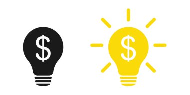 İçinde bir dolar olan bir ampul. Düz biçim