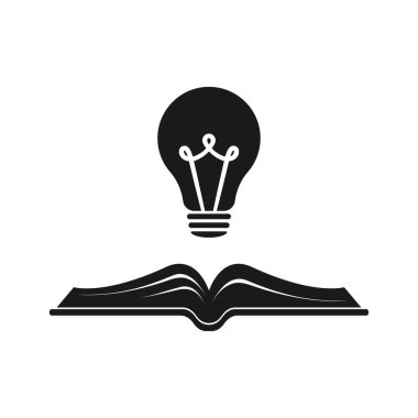 Lamba ve kitap ikonu. Başarı kavramı, fikirler
