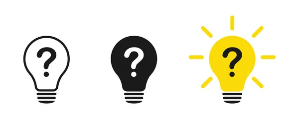 Question Light Bulb Set Ilyustration — Stock Photo, Image