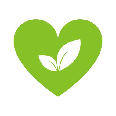 Kalbinde yeşil bir yaprak var. Görüntü