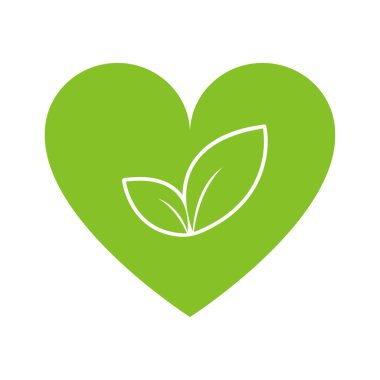 Kalbinde yeşil bir yaprak var. Görüntü