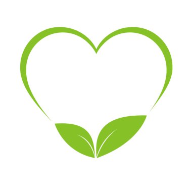 Kalbinde yeşil bir yaprak var. Görüntü