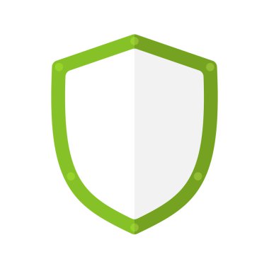 Kalkan. İllüzyon. Beyaz arkaplanda izole.