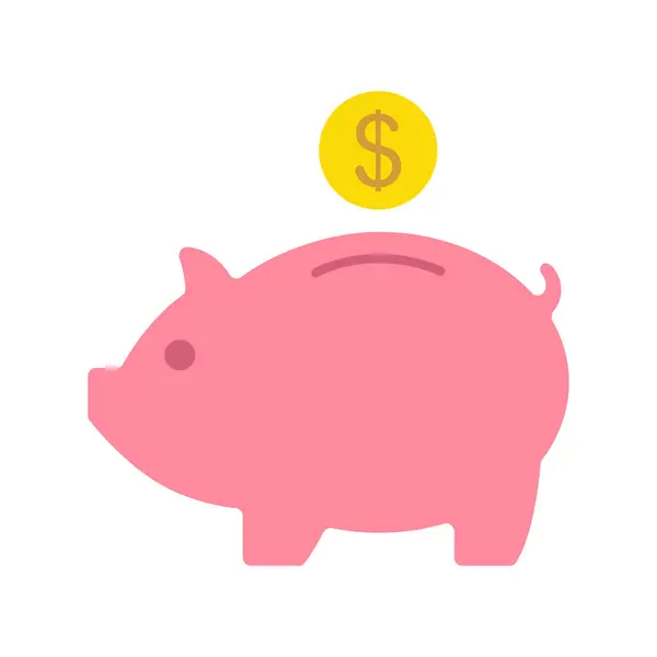 Piggy bank icon. The piggy bank saves money. Illustration.
