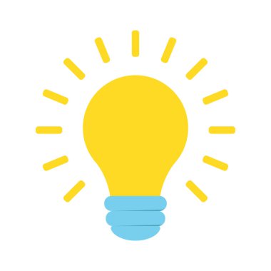 Fikir lambası simgesi. Düz biçim - stok vektörü