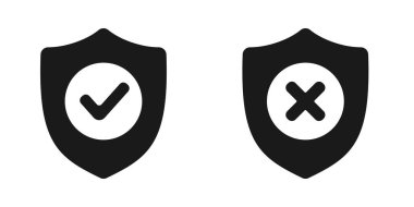 Kalkanı işaretle ve çapraz yap. Vektör illüstrasyonu