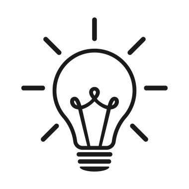 Fikir lambası simgesi. Düz biçim - stok vektörü