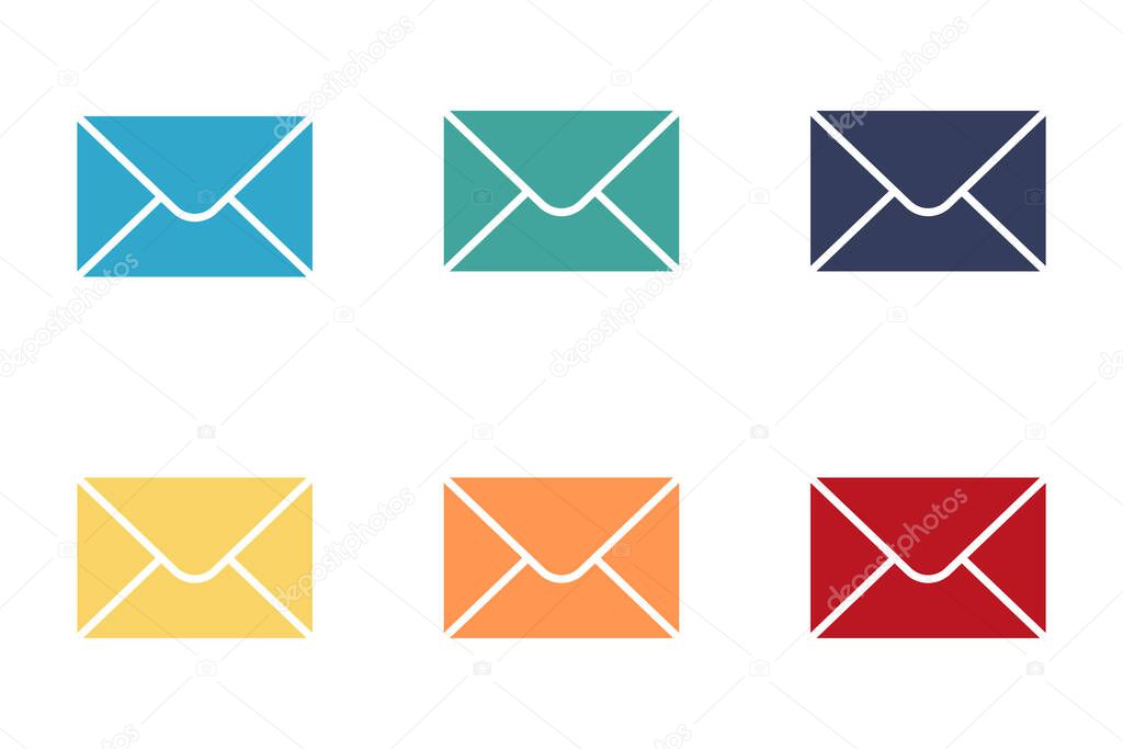 Mail icons. Envelope icon set. Illustration