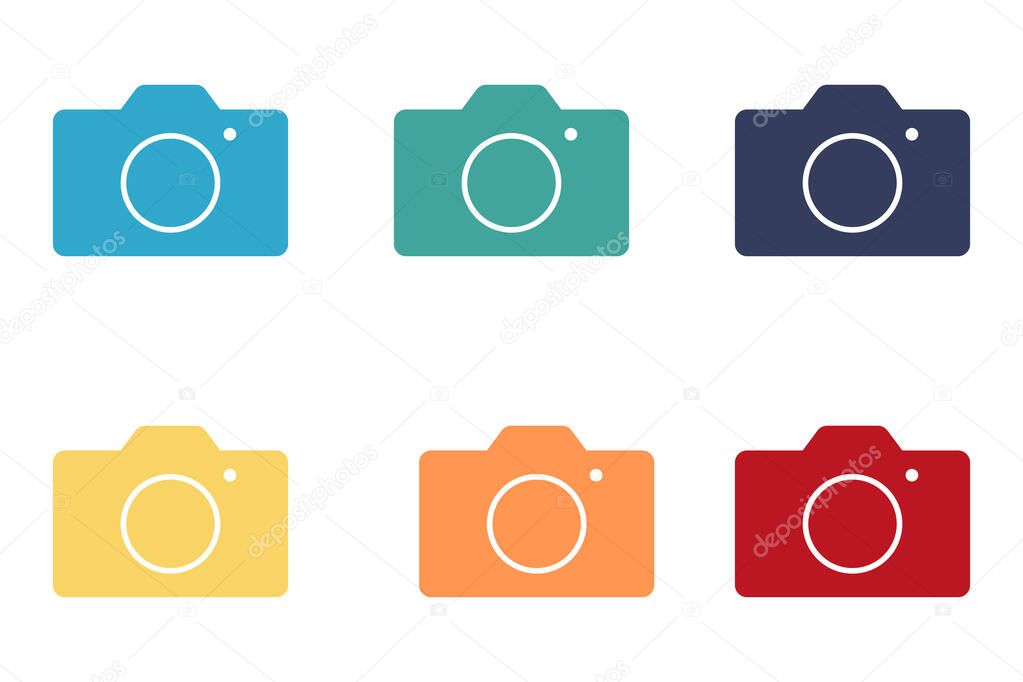 Camera icon. Set of illustrations