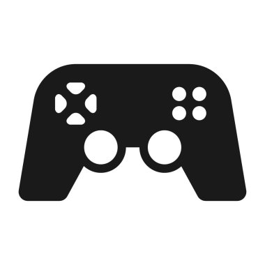 Oyun joystick ikonu. Vektör illüstrasyonu beyaz arkaplanda izole edildi.