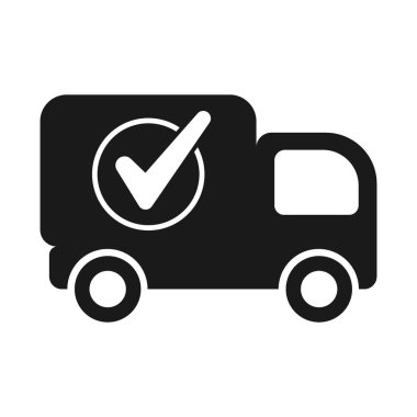 İşaretli kamyon simgesi. Onaylama konsepti. Görüntü