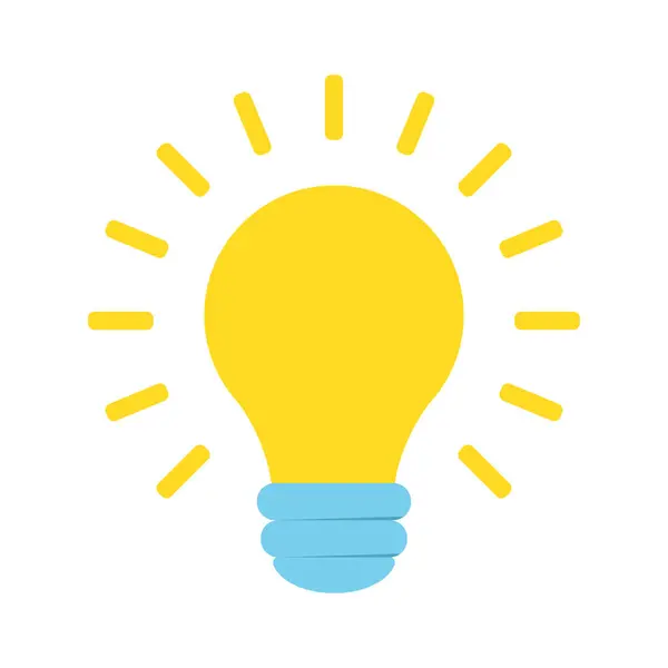 Idea lamp icon. Flat style - stock vector