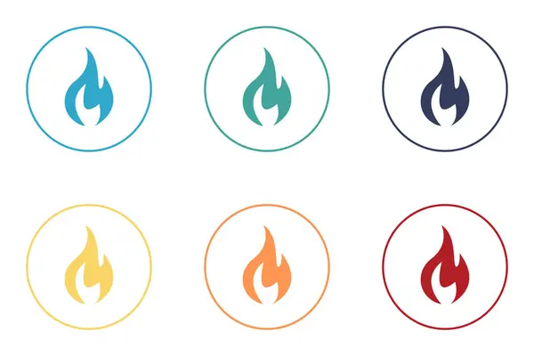 Fire signs set on a white background. Fire flame. Set of illustrations.