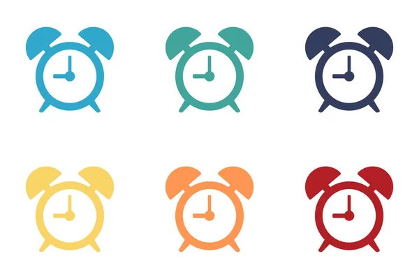 Alarm clock icon. Time concept. Set of illustrations.