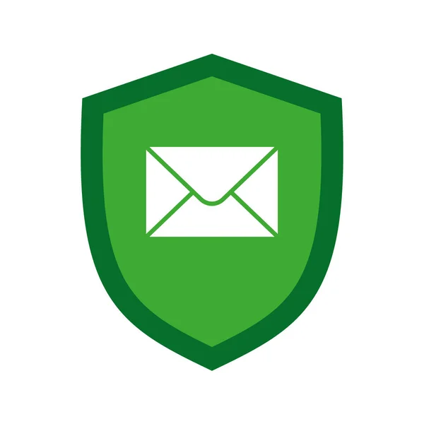 Shield icon with letter. Data protection. Illustration