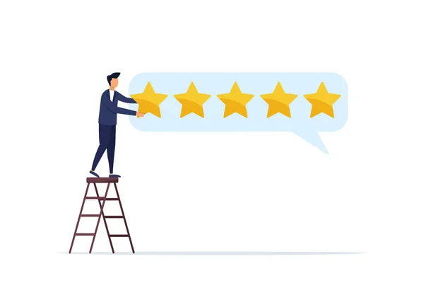 Customer satisfaction, 5 star rating, product comment or review, best reputation or rating, rating, excellent reward, customer giving five star review.