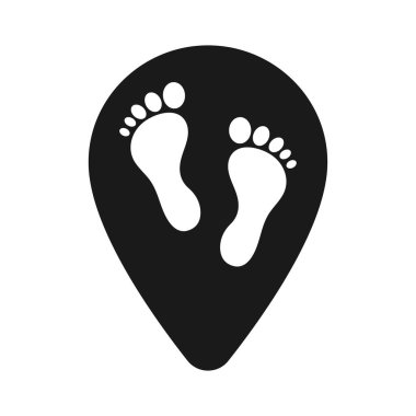 Haritada insan ayak izi simgesi, illüstrasyon