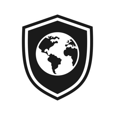 Dünya ile kalkan simgesi, illüstrasyon