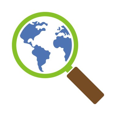 Topraklı büyüteç simgesi, resimleme