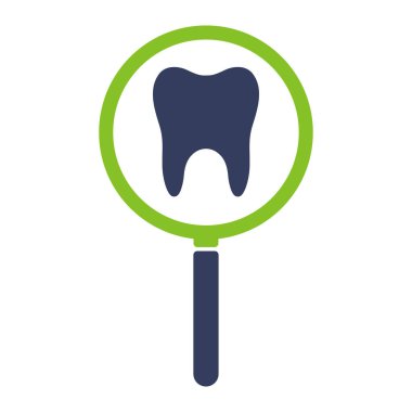 Diş ile büyütme cam ikonu, illüstrasyon