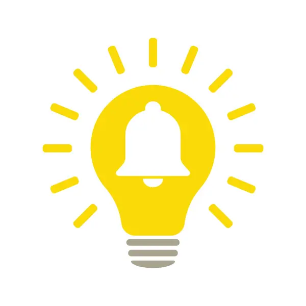 Bell Light Bulb Icon Illustration — Stock Photo, Image