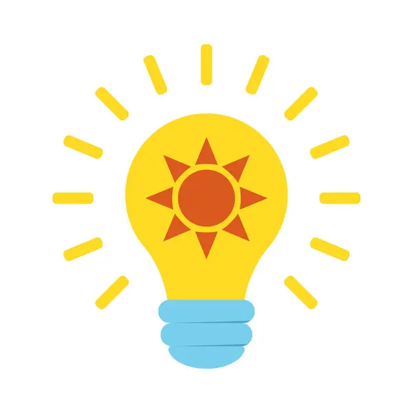 Solar Energy Light Bulb Icon Illustration — Stock Photo, Image