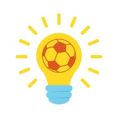Futbol toplu ampul simgesi, illüstrasyon.
