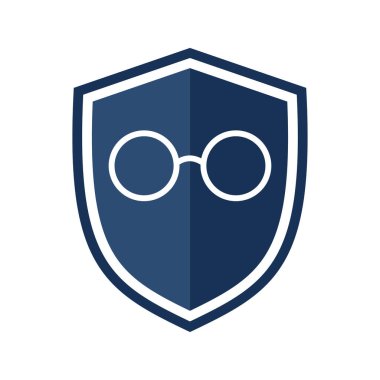 Gözlüklü kalkan simgesi, illüstrasyon